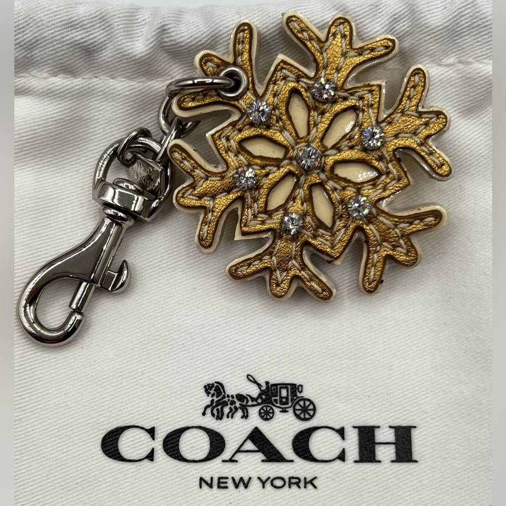 Coach Gold and Silver Snowflake Key Charm